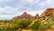 The red sandstone buttes of Papago Park near Phoenix Arizona