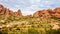 The red sandstone buttes of Papago Park near Phoenix Arizona