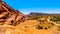 Red Sandstone Cliffs of the Calico Hiking Trail in Red Rock Canyon National Conservation Area, NV, USA