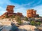 Red sandstone formations at the Pothole Point Area.Canyonlands National Park.Utah.USA