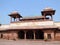 Red sandstone palace and courtyard