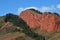 Red sandstone rock formations Seven bulls and Broken heart, Jeti Oguz canyon in Kyrgyzstan,Issyk-Kul region,Central Asia