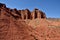 Red sandstone rocks of Konorchek gorge,it is called the Kyrgyz Grand Canyon,Issyk-Kul region,Central Asia, famous hiking place