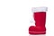 A red Santa boot with white tassels