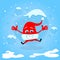 Red Santa Hat Happy Excited Jump Up Laughing