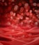 Red Satin Christmas Lights Background