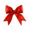 Red satin gift bow