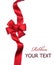 Red satin gift Bow. Ribbon