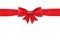 Red satin ribbon bow