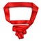 Red Satin Ribbon Realistic Speech Bubble