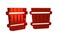 Red Sauna bucket icon isolated on transparent background.