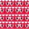 Red Scandinavian Love Birds Pattern Design