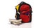 Red School Backpack with Books