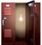 Red School Lockers With Light Bulb Inside Front