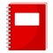 Red School Notebook Flat Icon on White