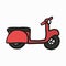 Red scooter illustration on white background