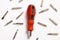 Red screwdriver, white background