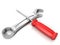 Red screwdriver and wrench spanner on white background
