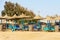 Red Sea Beach with Straw Umbrellas and Deck Chairs - Marsa Alam Egypt Africa