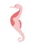 Red seahorse in flat style.