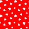 Red seamless pattern with simple hearts