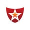 Red secure shield star motion logo design