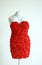 Red sequined dress form