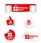 Red set paper stickers special gift with icon