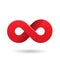 Red Shaded and Thick Infinity Symbol Vector Illustration