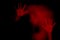 Red shadow of woman on the frosted glass representing dangerous, fear, help, haunting, horror,  scary, lockdown, infected, virus