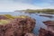 Red shale cliffs, Newfoundland and Labrador, Canada