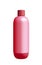 Red shampoo plastic bottle isolated