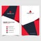 Red shape id, corporate and visit card. Elegant name card templates. Modern creative business card with abstract shapes. Vertical