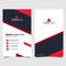 Red shape id, corporate and visit card. Elegant name card templates. Modern creative business card with abstract shapes. Vertical