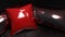 Red shinny leather pillow