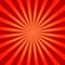 Red shiny abstract sunburst background. Vector illustration.