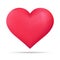 Red Shiny Heart Illustration Health Organ Romantic Love Isolated Background