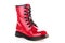 Red Shiny leather shoes. Shining boots isolated