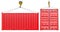 Red Shipping Cargo Container With Hook