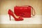 Red shoe and bag