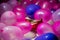 Red Shoes Hidden in Balloons Background