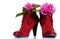 red shoes whit flowers