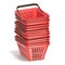 Red shopping baskets 3D