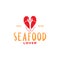 Red shrimp love seafood logo design vector graphic symbol icon illustration creative idea
