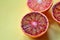 Red Sicilian Moro oranges, juicy Mediterranean fruit, fruit with vitamin C, red oranges, cut citrus