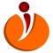 a red sign on the orange broken circle. The illustrations and clipart. logo design