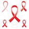 Red sign ribbon cancer symbol