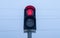 Red signal or stoplight on traffic light. Stop sign