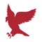 Red silhouette eagle hunting icon