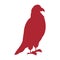 Red silhouette eagle standing icon